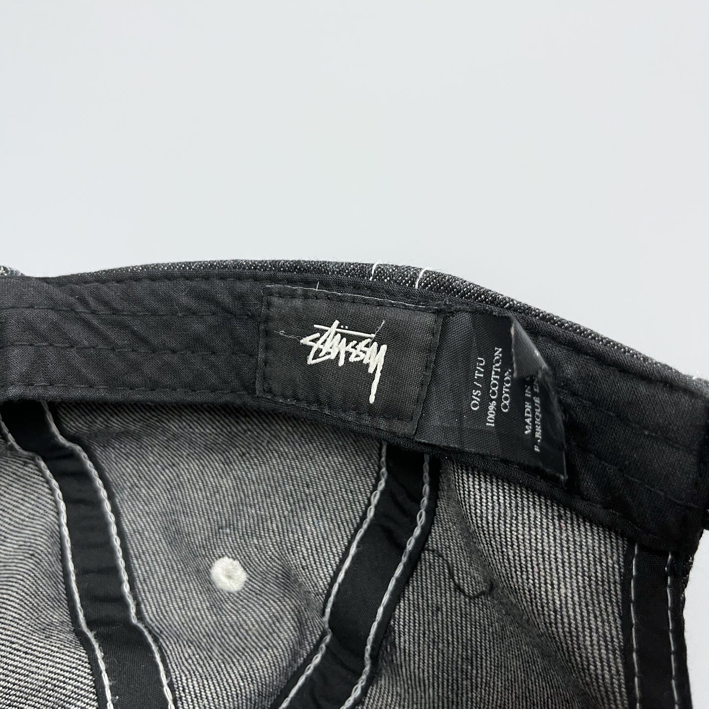 Stüssy Script Logo Contrast Stitching Denim Cap