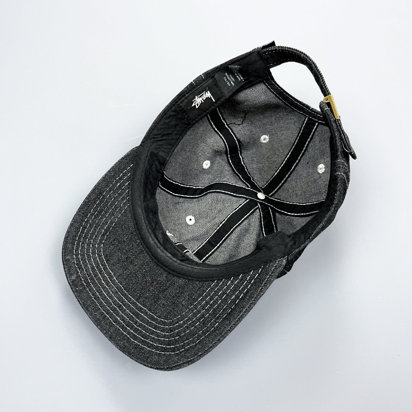 Stüssy Script Logo Contrast Stitching Denim Cap
