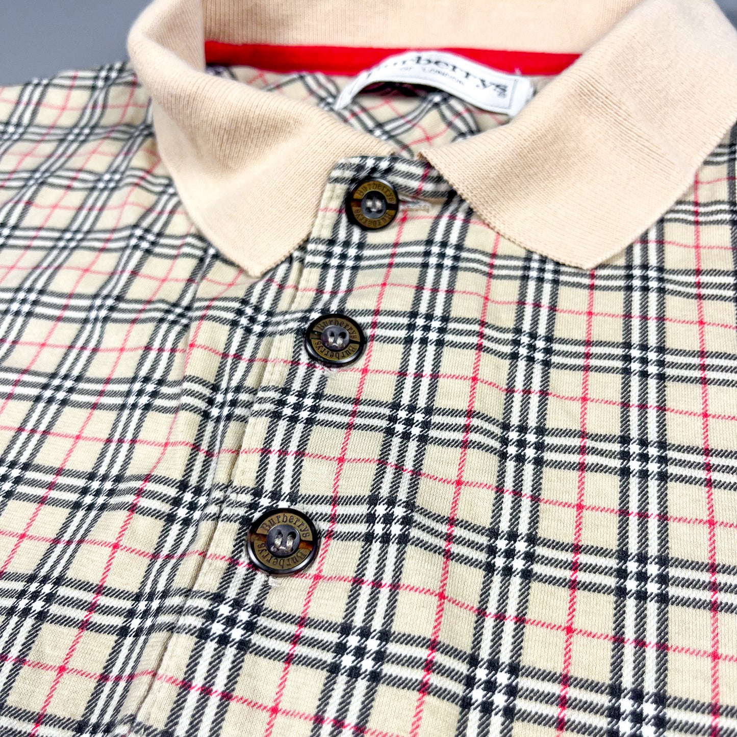 Burberry Nova Check Polo Shirt - Size: Medium