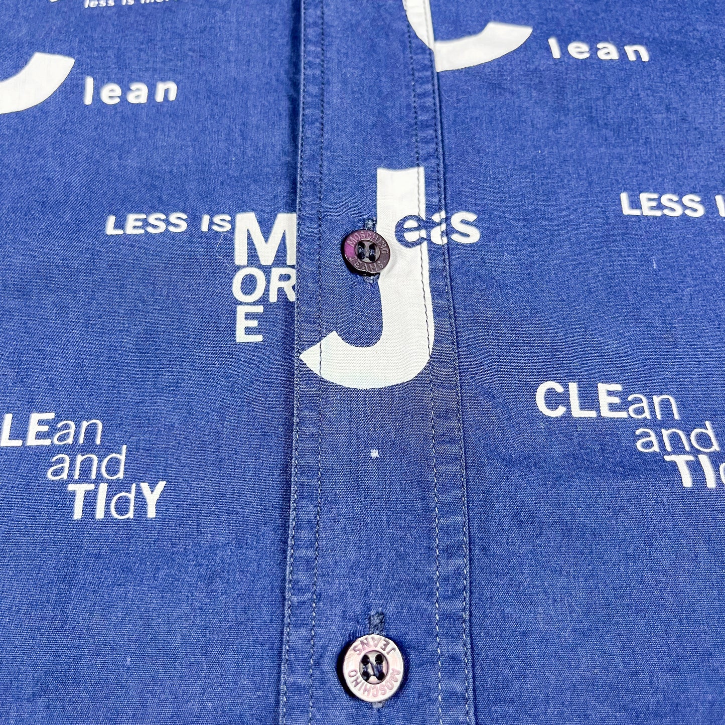 Moschino Jeans 'Less is more' Short Sleeve Shirt - Womens Size: XL