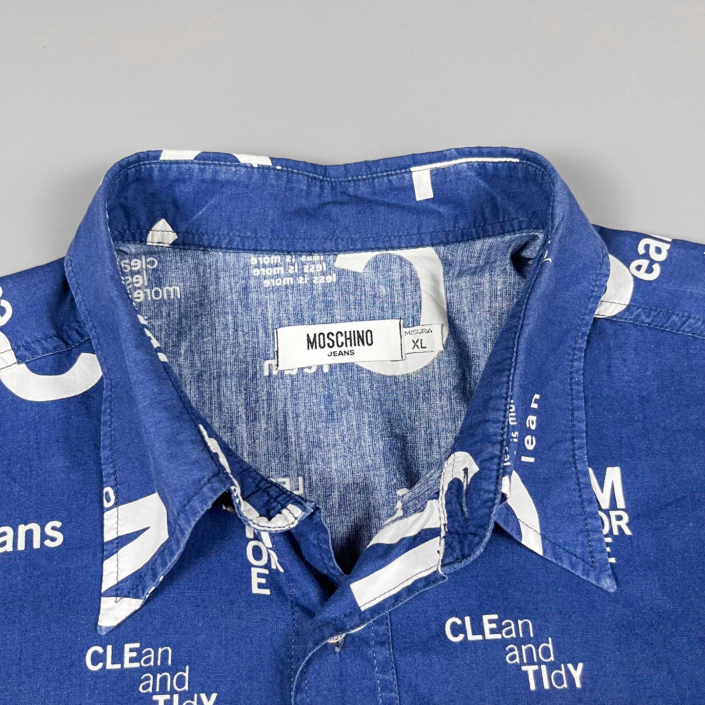 Moschino Jeans 'Less is more' Short Sleeve Shirt - Womens Size: XL