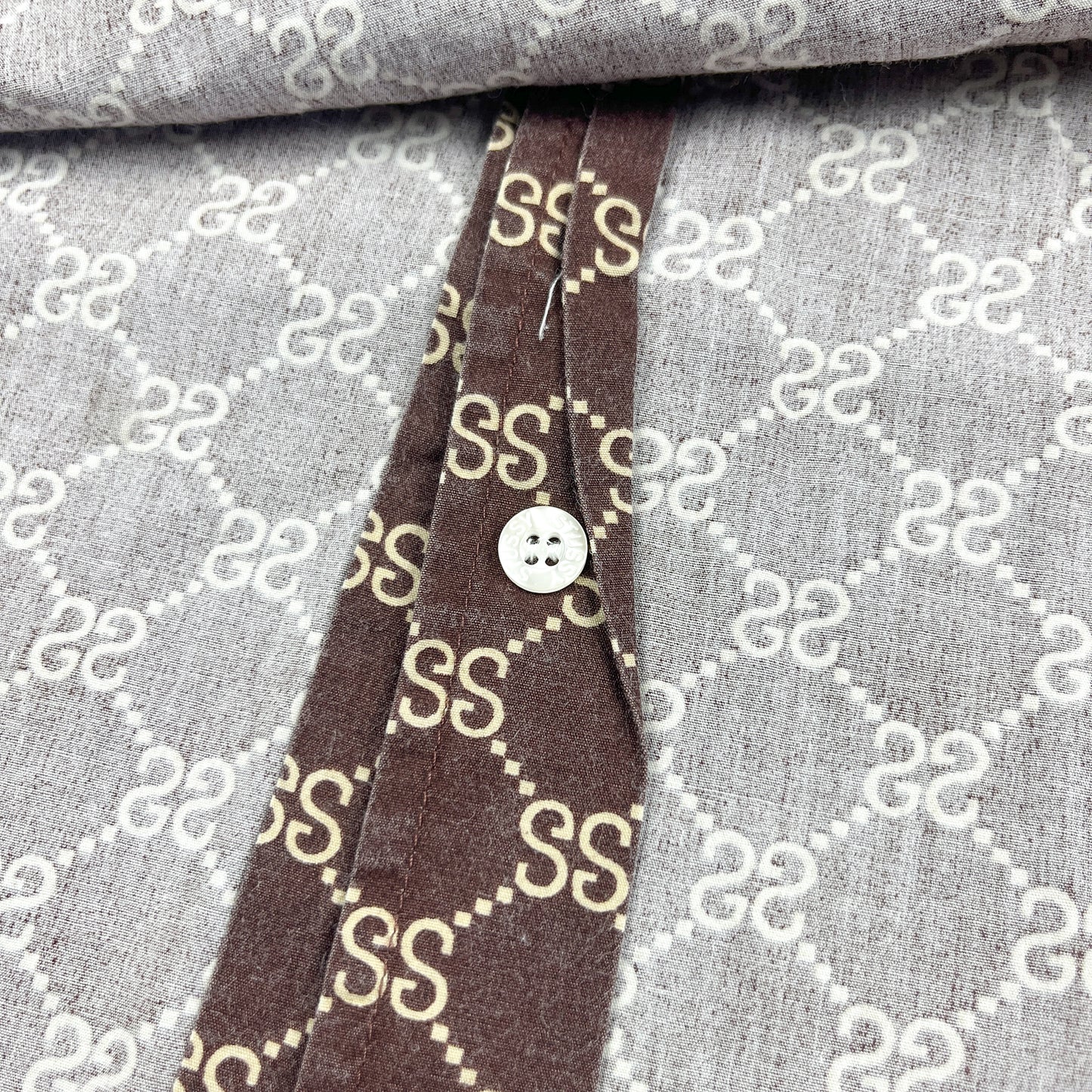 Stüssy 'Stucci' Monogram Brown Shirt - Size: Small