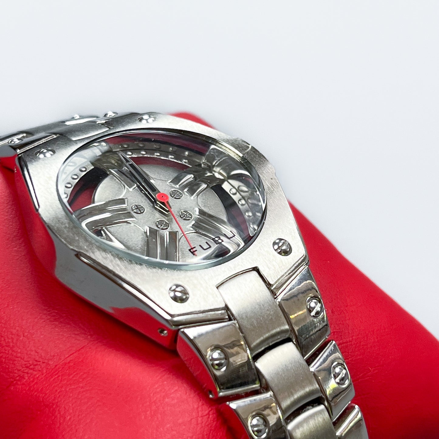 FUBU Alloy Wheel Skeleton Watch