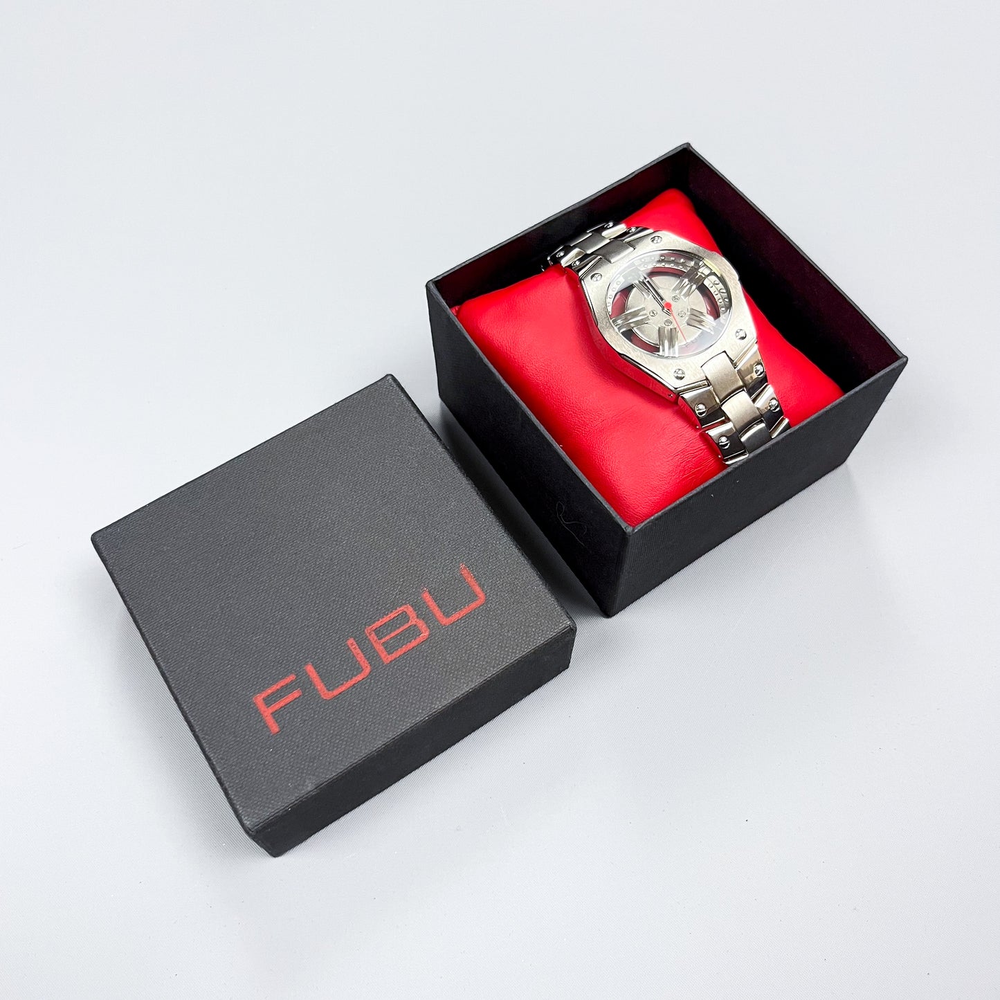 FUBU Alloy Wheel Skeleton Watch
