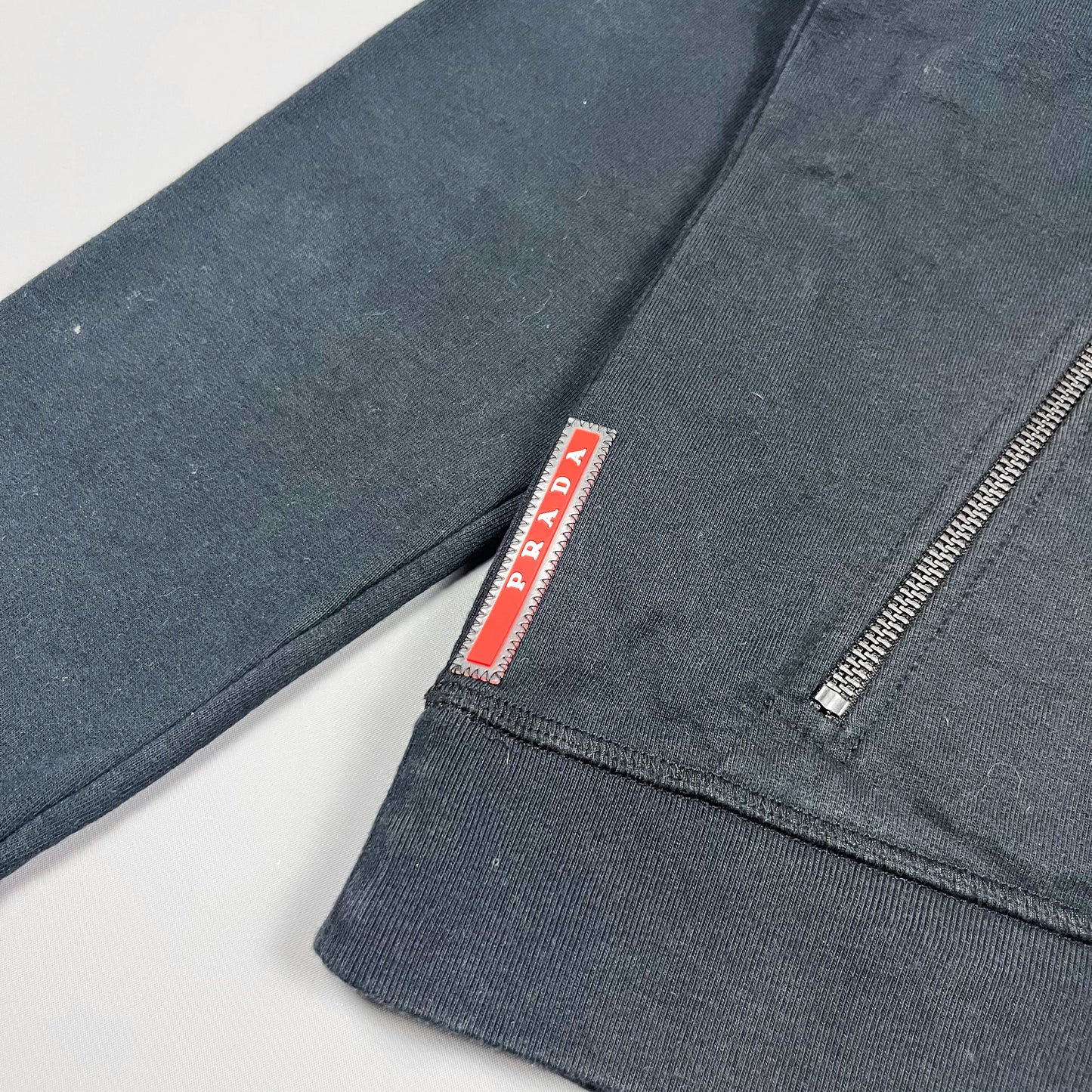 Prada Full Zip Nylon Hood Hoodie - Size: Large