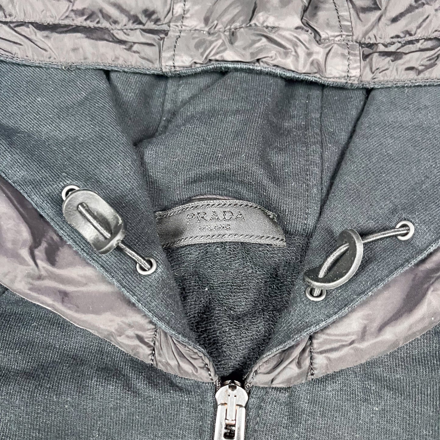 Prada Full Zip Nylon Hood Hoodie - Size: Large