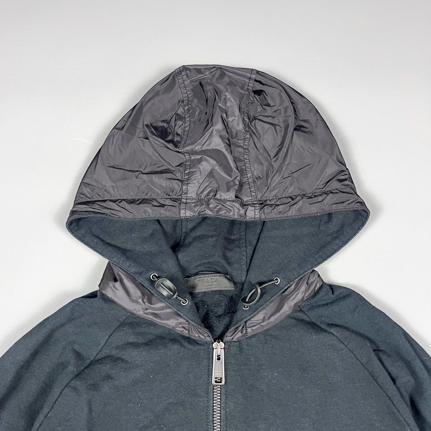 Prada Full Zip Nylon Hood Hoodie - Size: Large