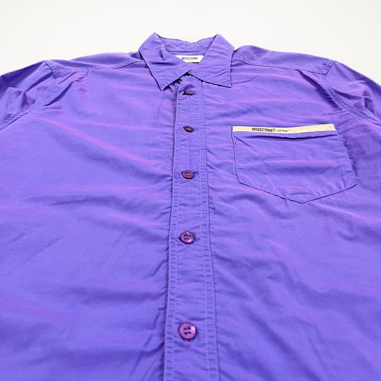Moschino Jeans Lenticular Shimmer Purple Shirt - Size: Medium