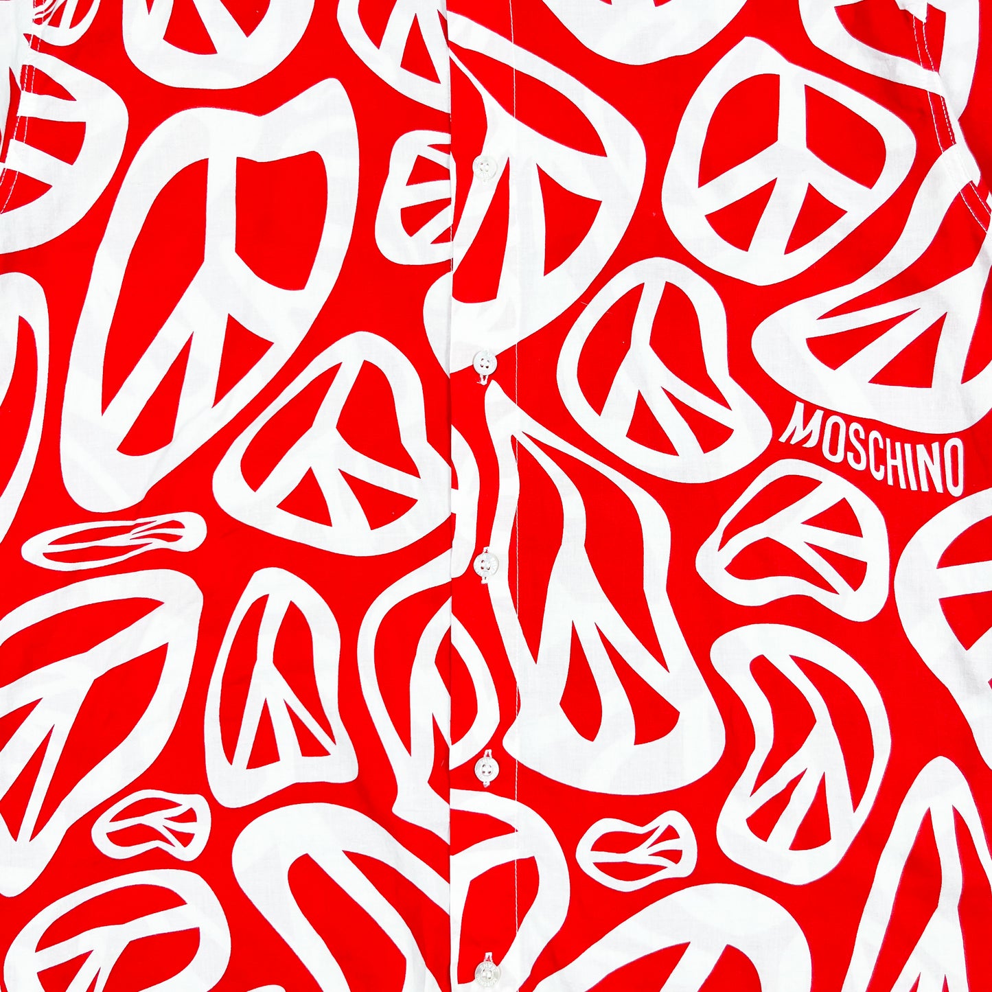 Moschino Jeans 'Peace symbol' Short Sleeve Shirt - Size: XL