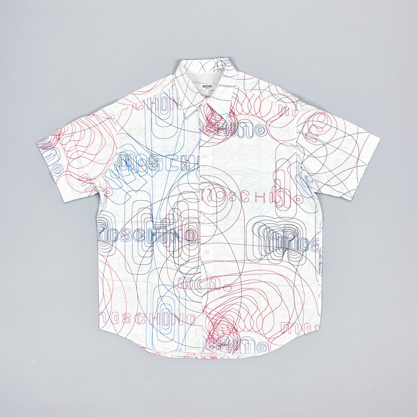 Moschino Jeans 'Millennium' Print Short Sleeve Shirt - Size: Large