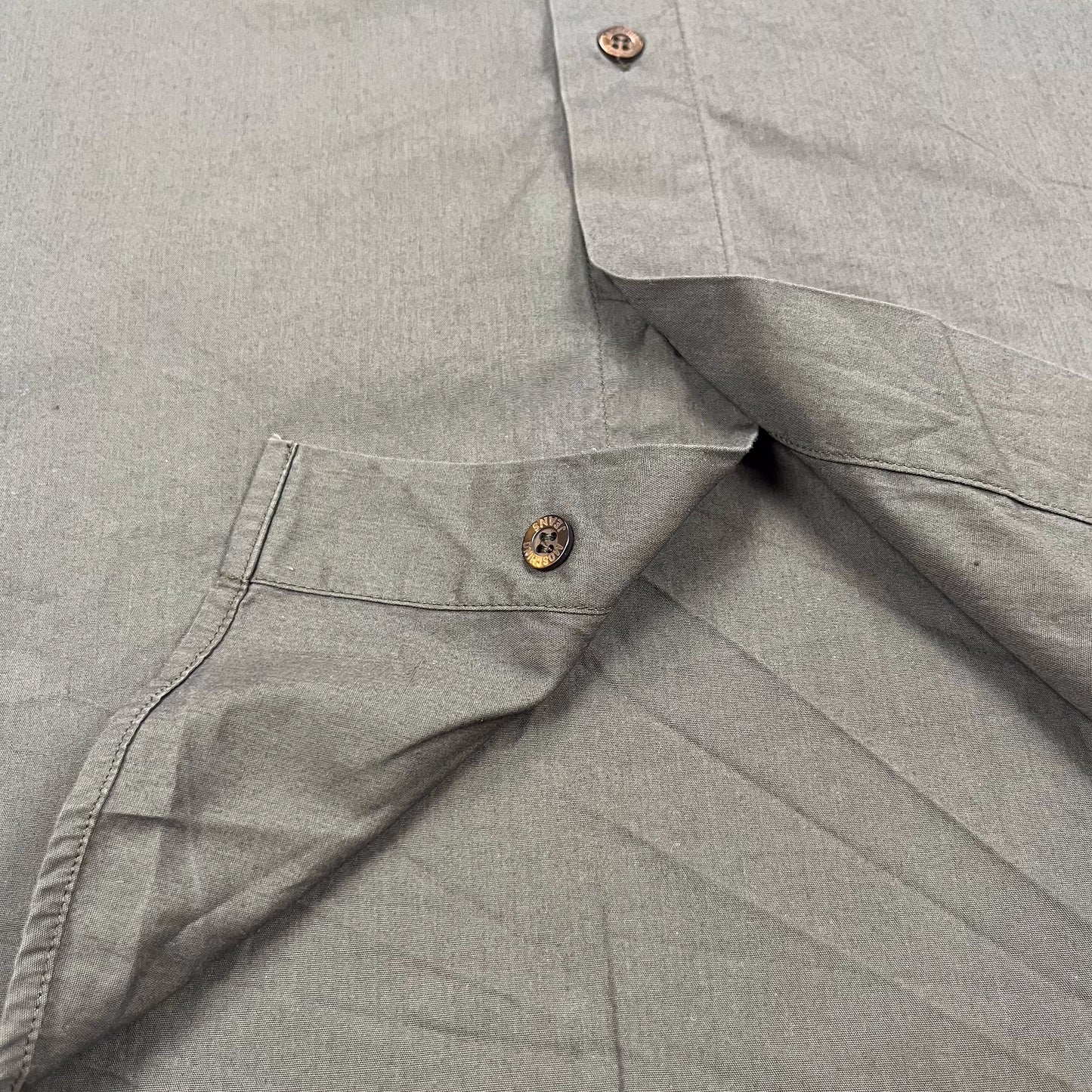 Moschino Jeans Khaki Box Logo Shirt - Size: Medium