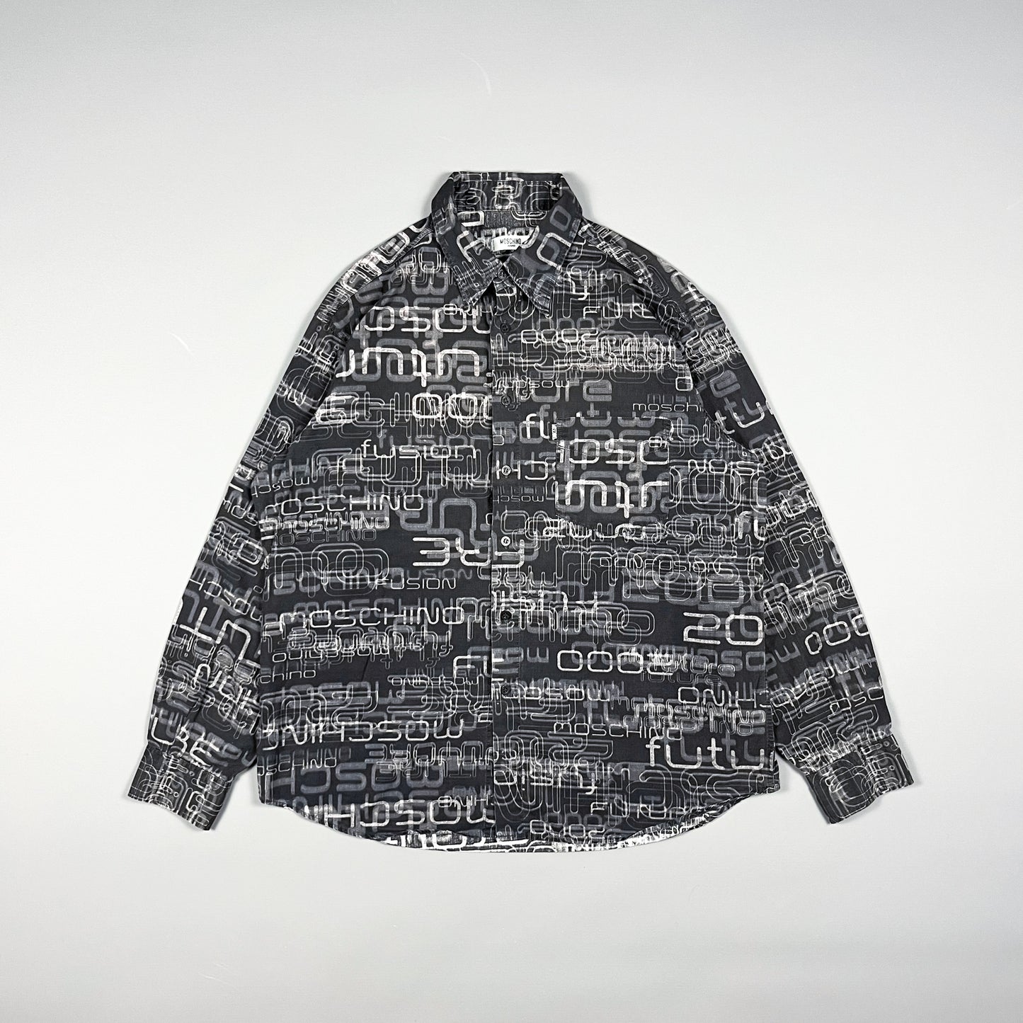 Moschino Jeans 'Future' Print Long Sleeve Shirt - Size: XL