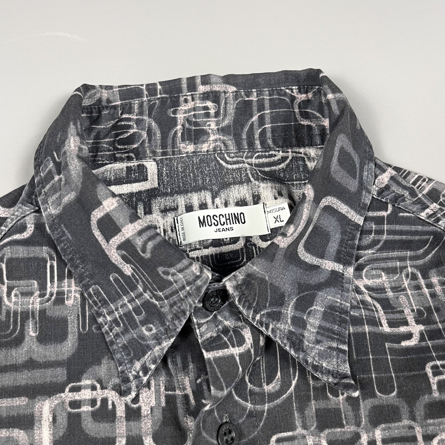 Moschino Jeans 'Future' Print Long Sleeve Shirt - Size: XL