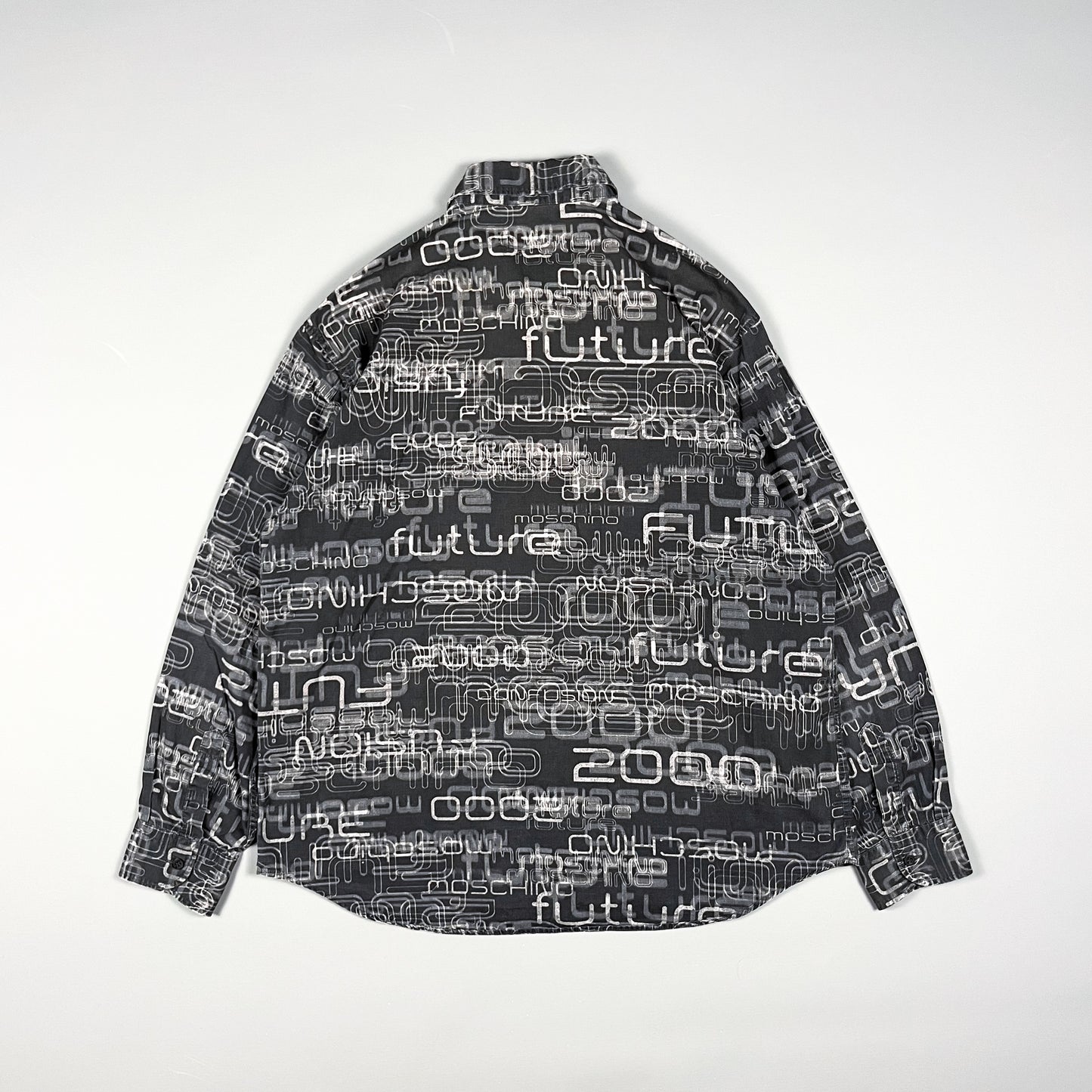 Moschino Jeans 'Future' Print Long Sleeve Shirt - Size: XL