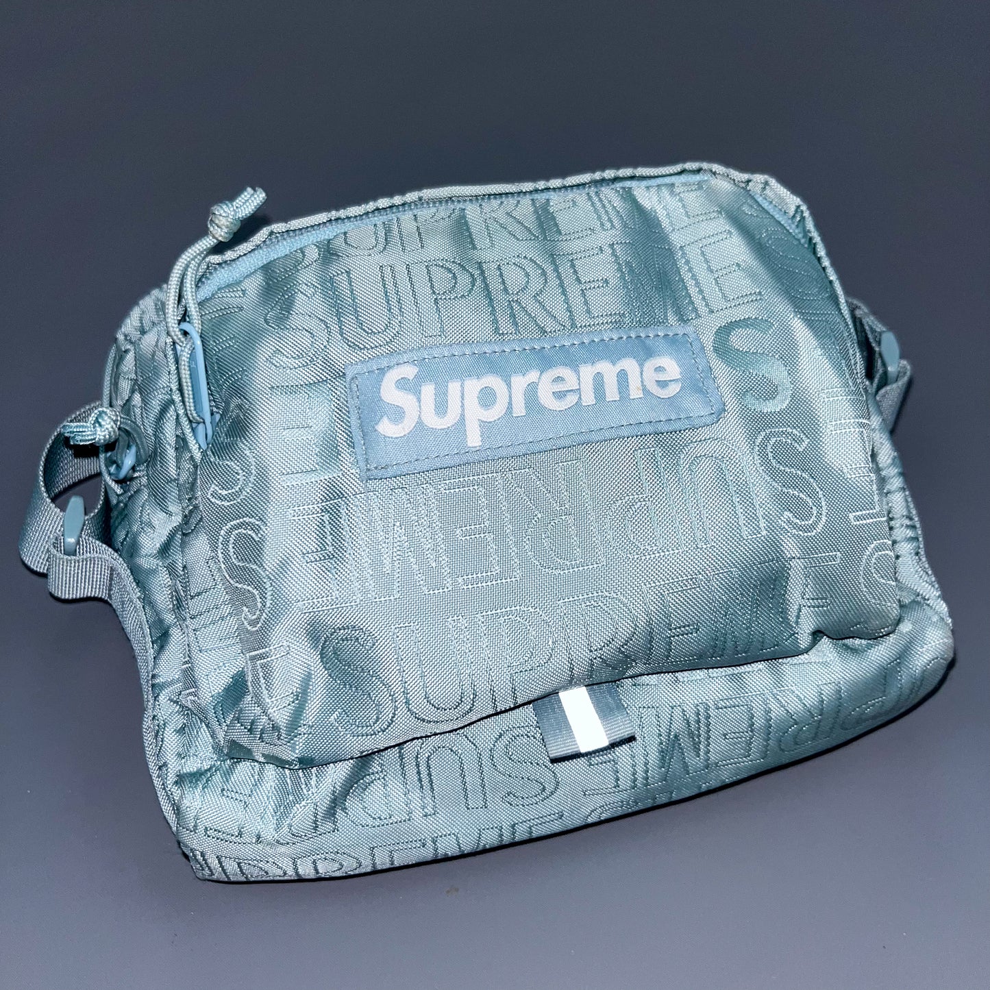 Supreme Spellout Box Logo Shoulder / Side Cordura Bag 'Ice'