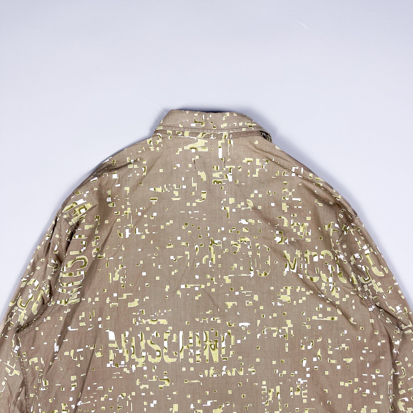 Moschino Jeans Khaki Digital Long Sleeve Shirt - Size: Large