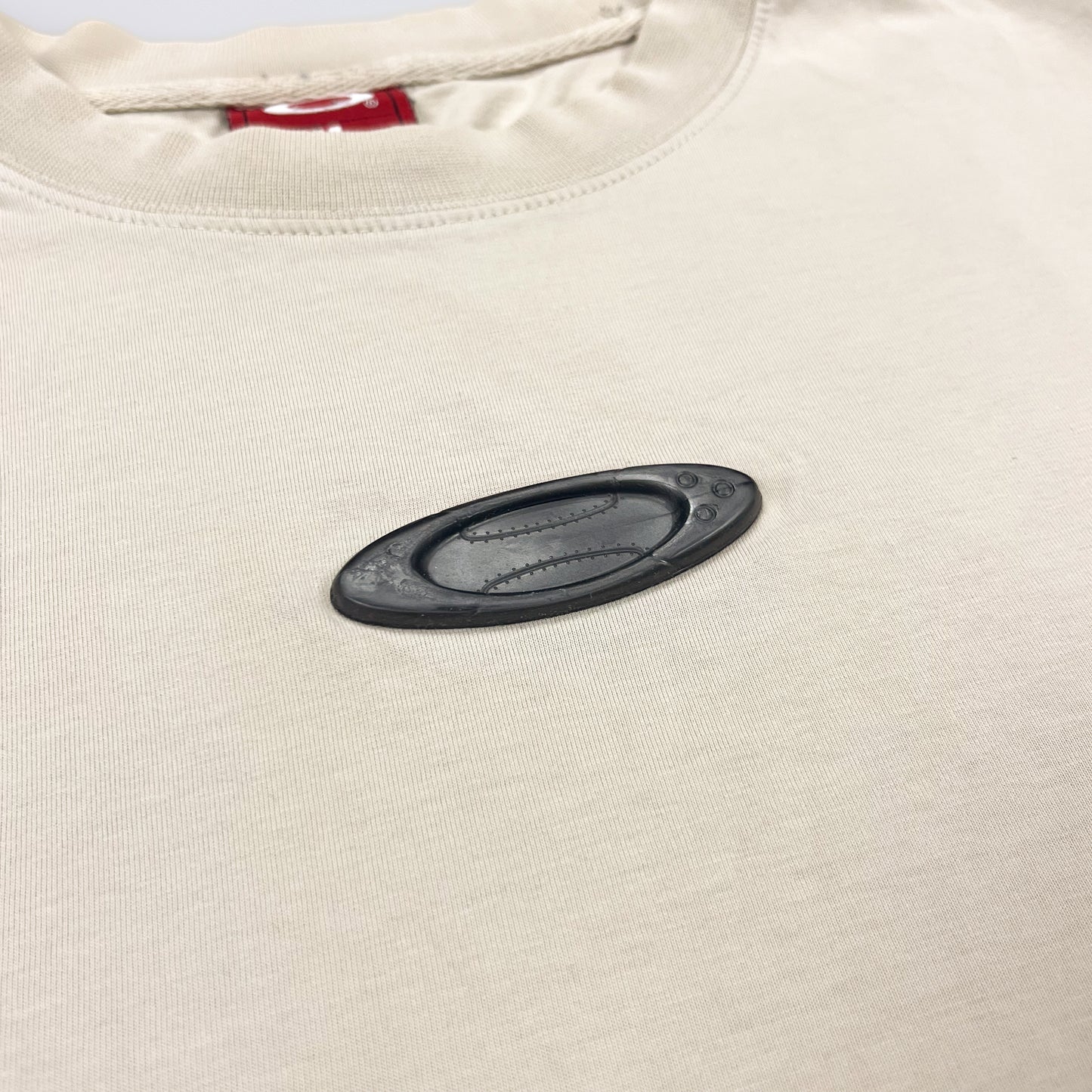 Oakley Software Early 2000's 3D Ellipse Beige T-shirt - Size: Medium