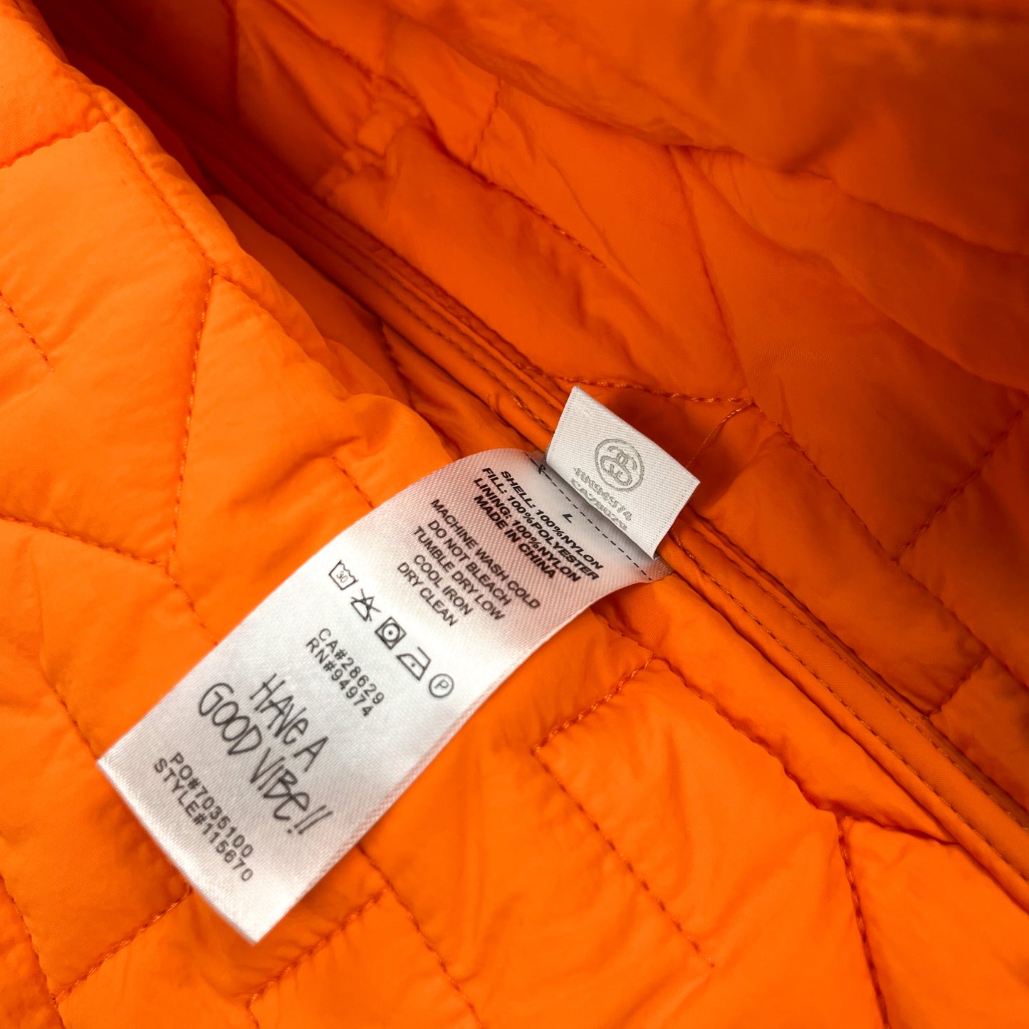 Stüssy S Repeating Quilted Liner Jacket - Size: Large
