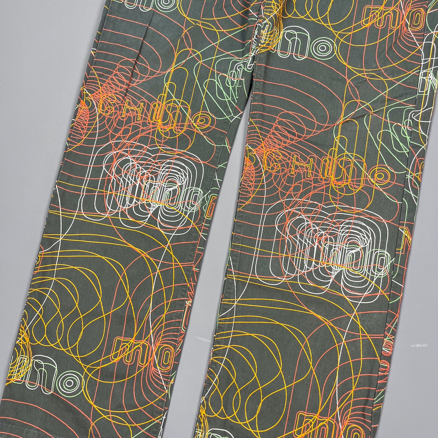 Moschino Jeans 'Millennium/Vibrations' Print Khaki Jeans - Size: 32"