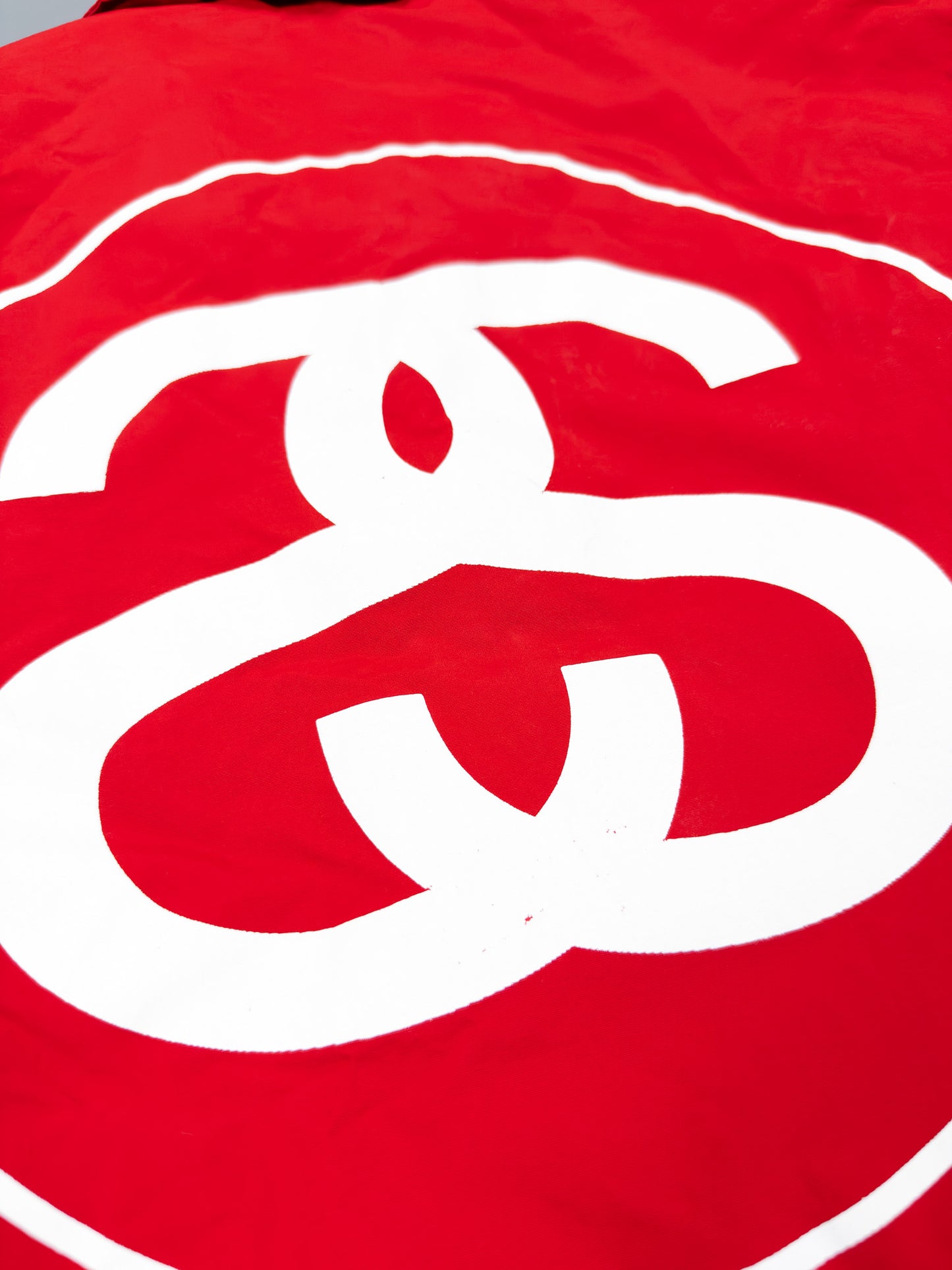 Stüssy SS Link Quilted Coach Jacket - Red / White / Gold - Size: Small