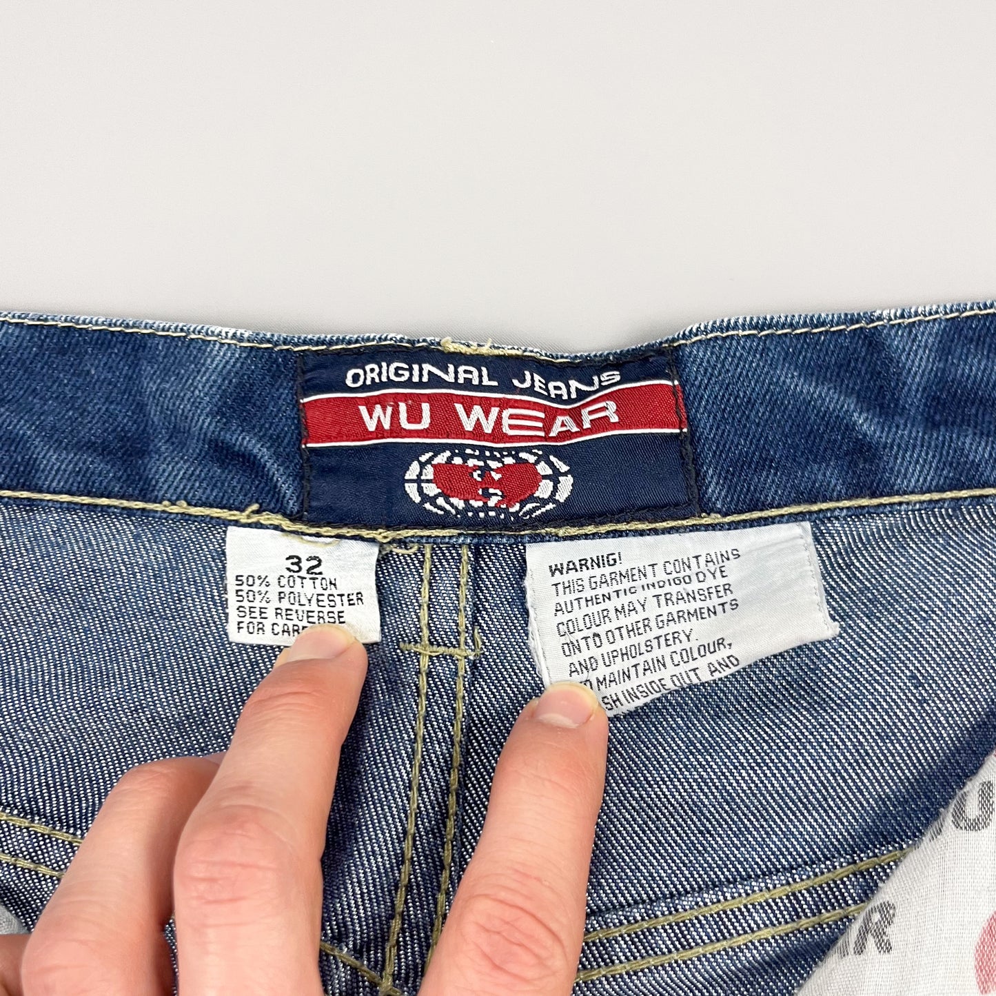 Wu Wear Wu Tang 'Ghost Rider' Flaming Skull Denim Carpenter Jeans - Size: 32"