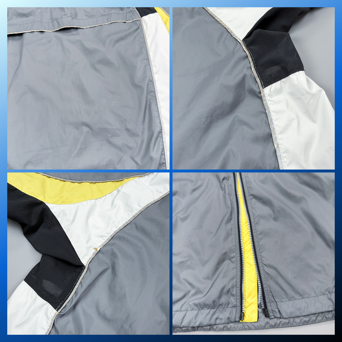 Nike 90's Alpha Project Thin Stripe Running Jacket - Grey / Yellow - FW1999 - Size: Large