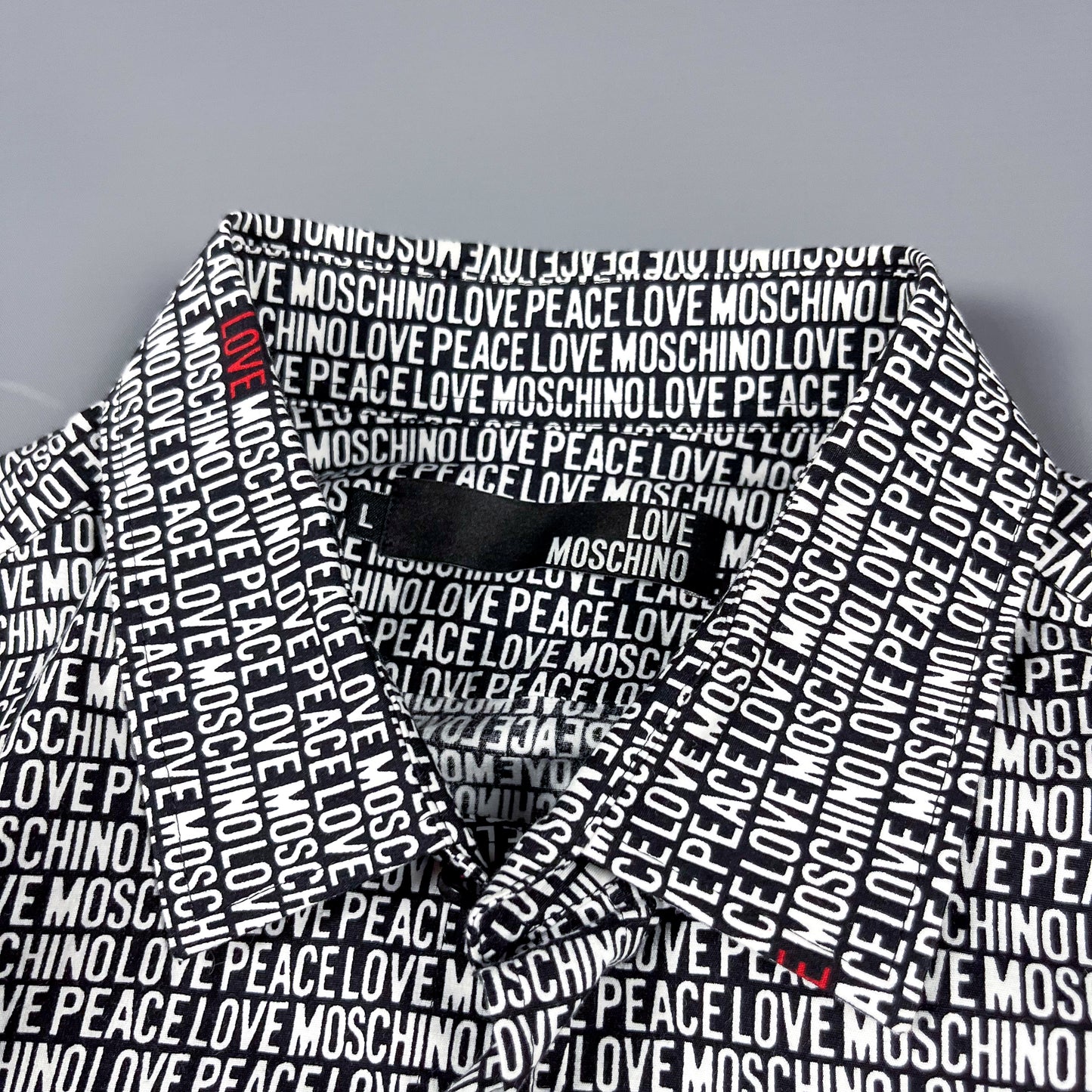 Love Moschino All Over Spellout Long Sleeve Shirt - Size: Large