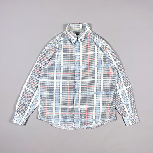 Moschino Jeans 'Plaid Spellout' Long Sleeve Shirt - Size: Large