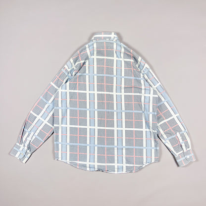 Moschino Jeans 'Plaid Spellout' Long Sleeve Shirt - Size: Large