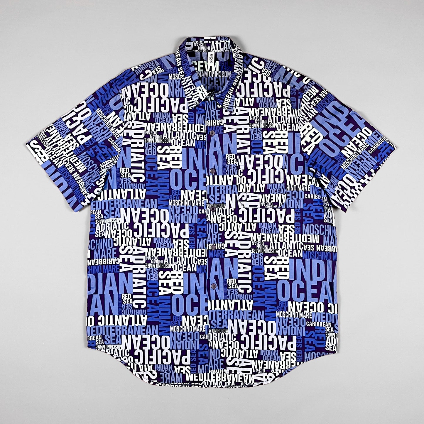 Moschino Mare 'Oceans' Short Sleeve Shirt - Size: XXL