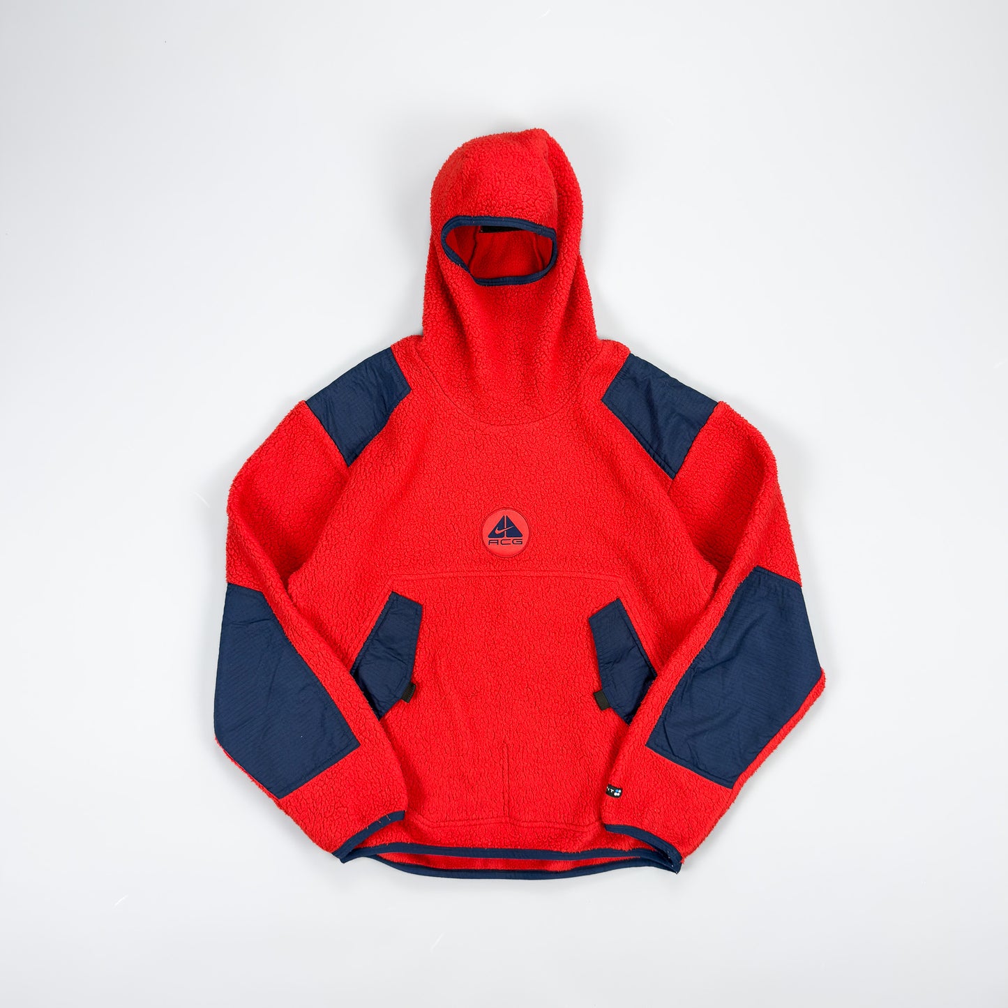 Nike ACG 1998 Sherpa Fleece Balaclava Hoodie Red & Navy - Size: Small/Medium