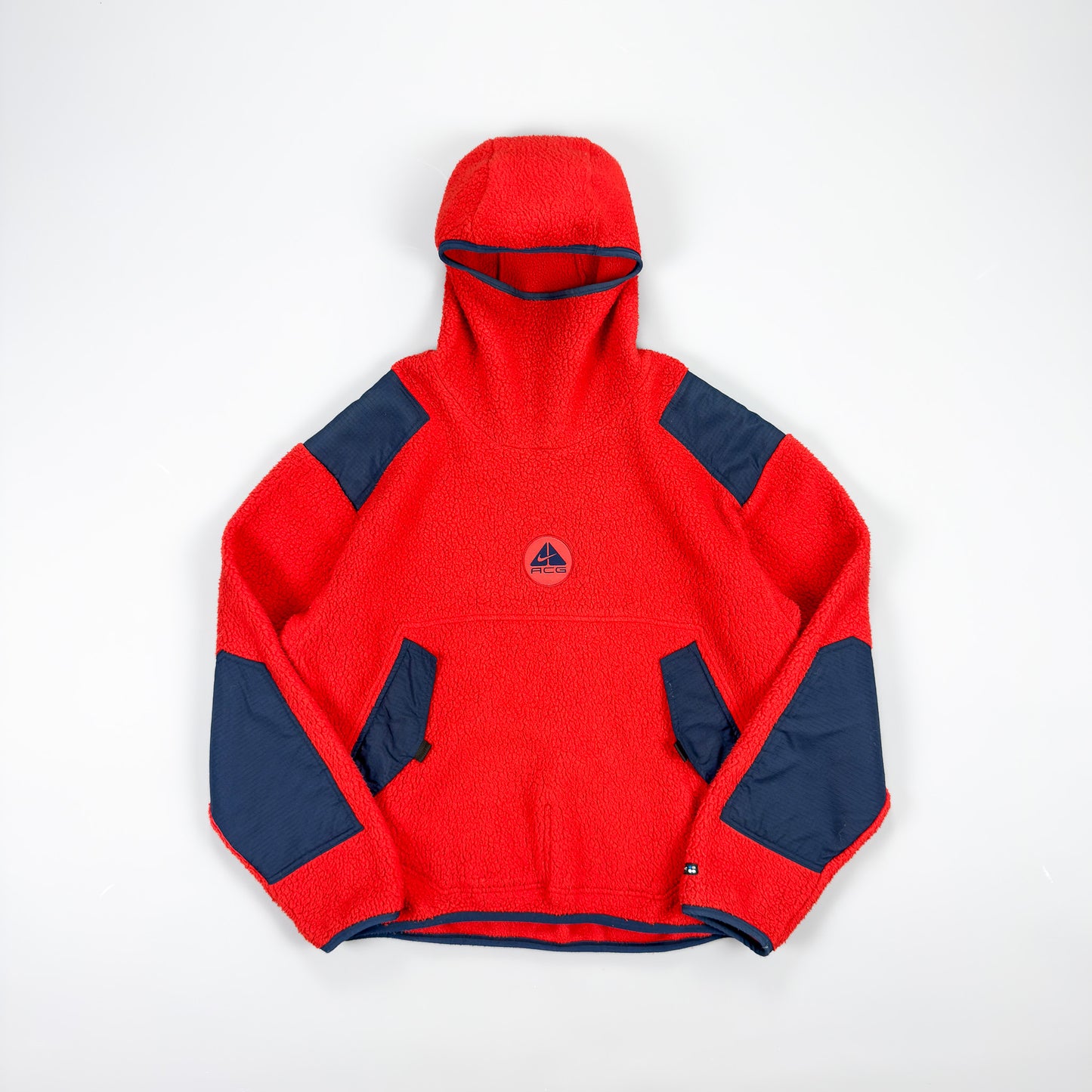 Nike ACG 1998 Sherpa Fleece Balaclava Hoodie Red & Navy - Size: Medium/Large
