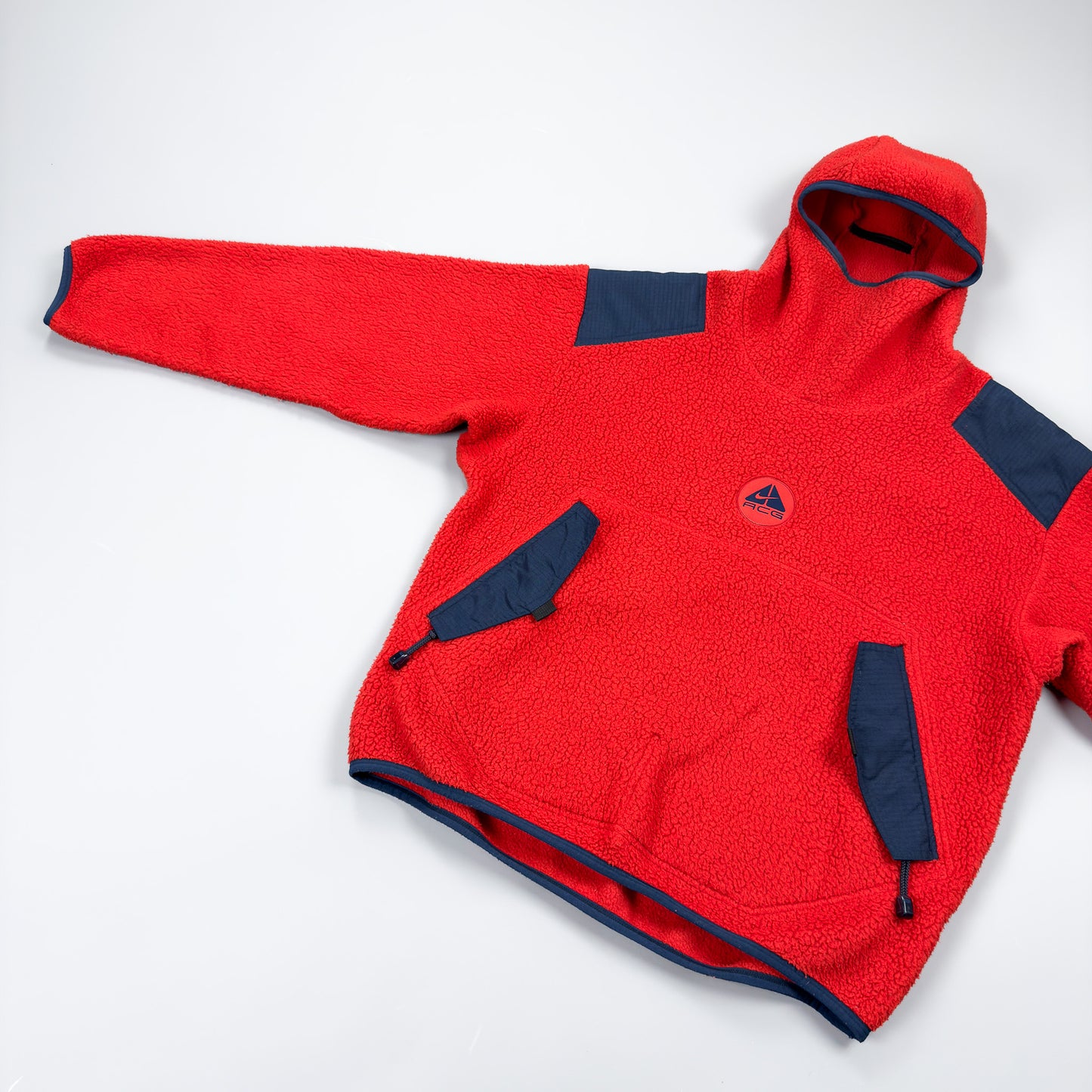 Nike ACG 1998 Sherpa Fleece Balaclava Hoodie Red & Navy - Size: Medium/Large