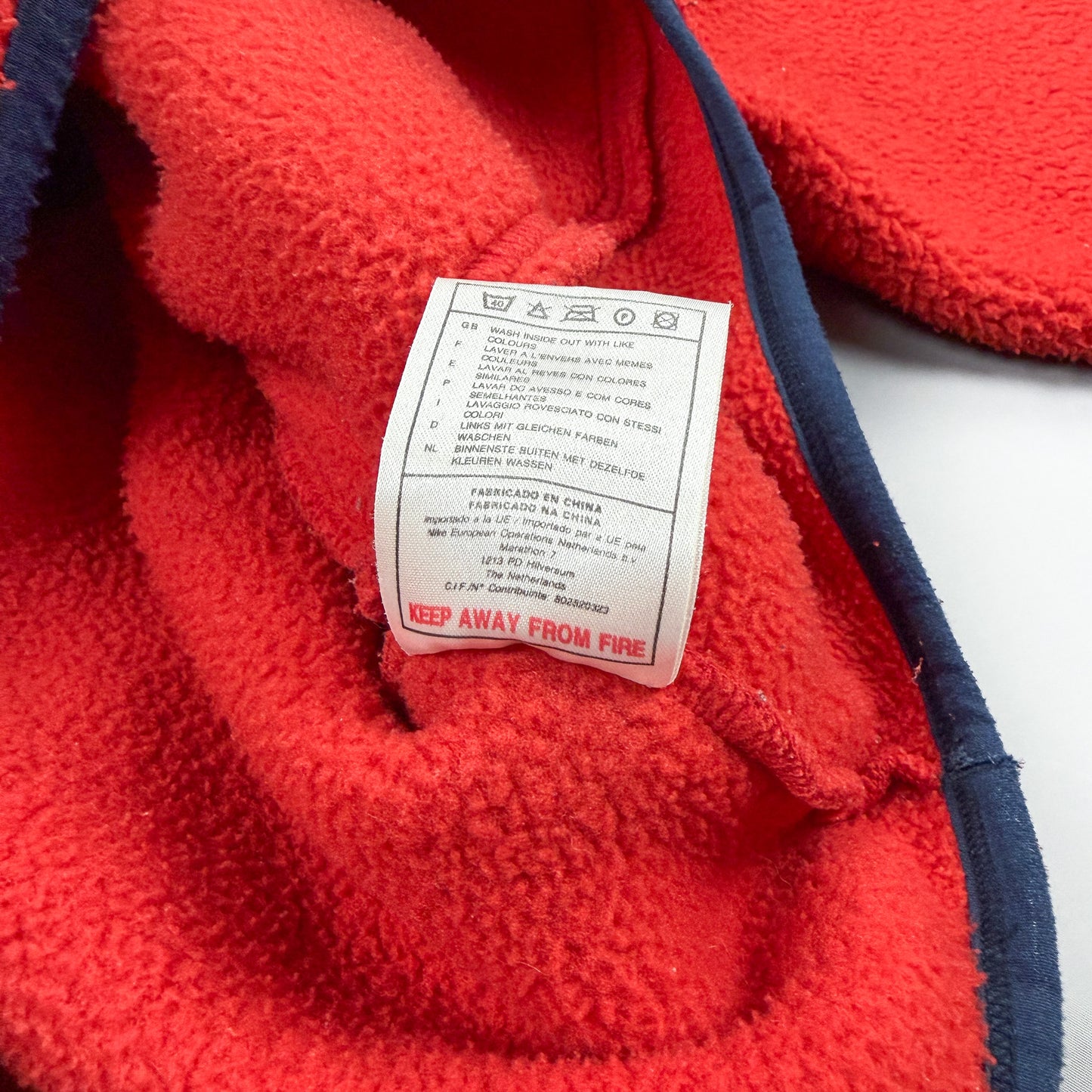 Nike ACG 1998 Sherpa Fleece Balaclava Hoodie Red & Navy - Size: Medium/Large