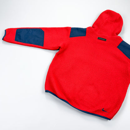 Nike ACG 1998 Sherpa Fleece Balaclava Hoodie Red & Navy - Size: Medium/Large