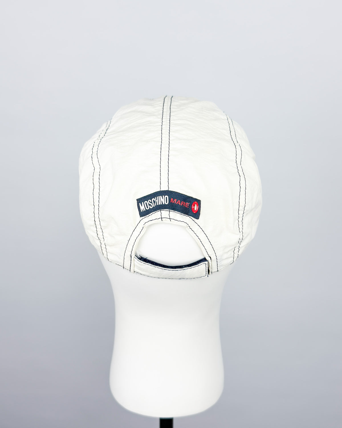 90's Moschino Mare 5 Panel Cap - White/Navy