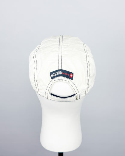 90's Moschino Mare 5 Panel Cap - White/Navy