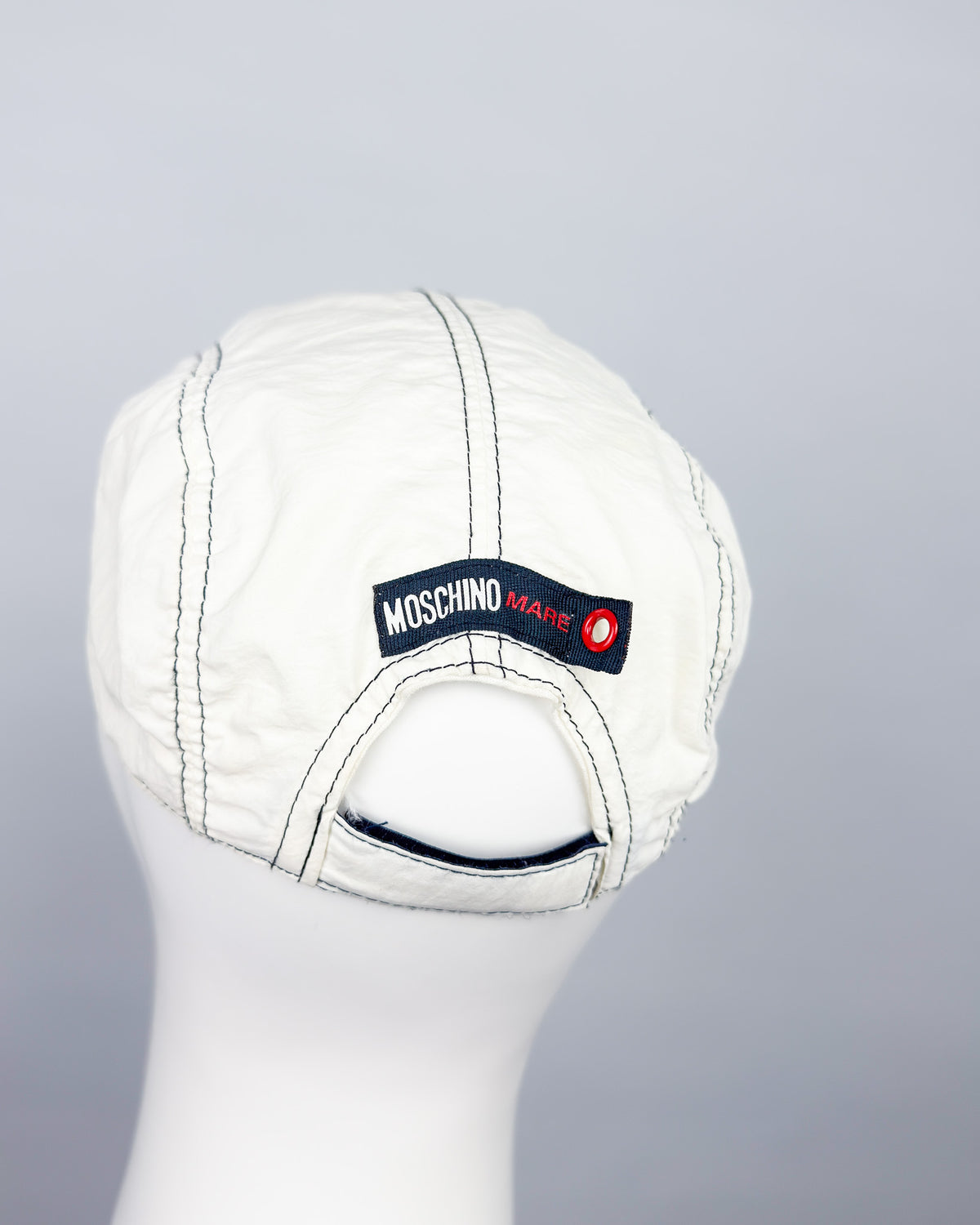 90's Moschino Mare 5 Panel Cap - White/Navy