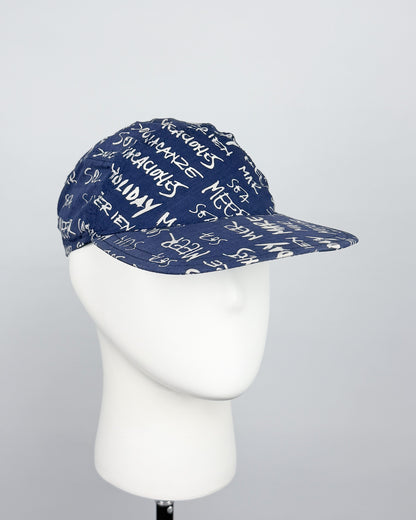 90's Moschino Mare 'Graffiti' 5 Panel Cap - Navy/White/Red
