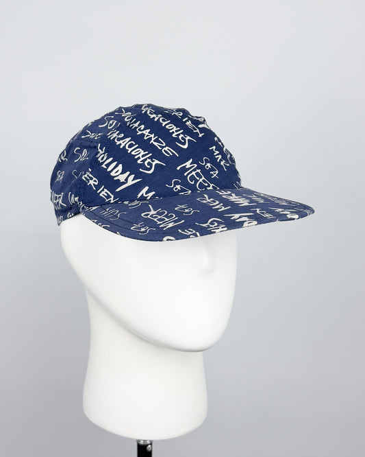 90's Moschino Mare 'Graffiti' 5 Panel Cap - Navy/White/Red