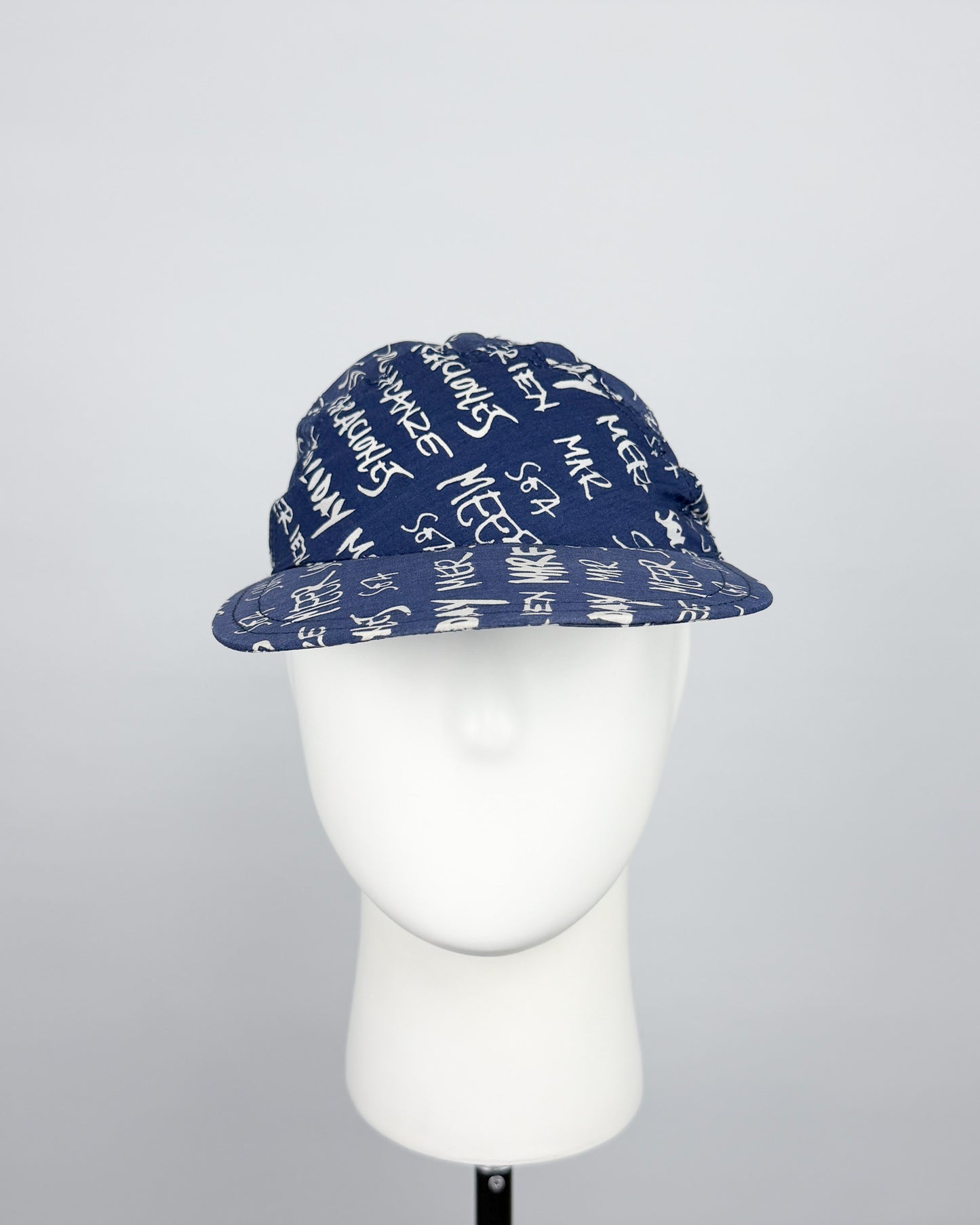 90's Moschino Mare 'Graffiti' 5 Panel Cap - Navy/White/Red