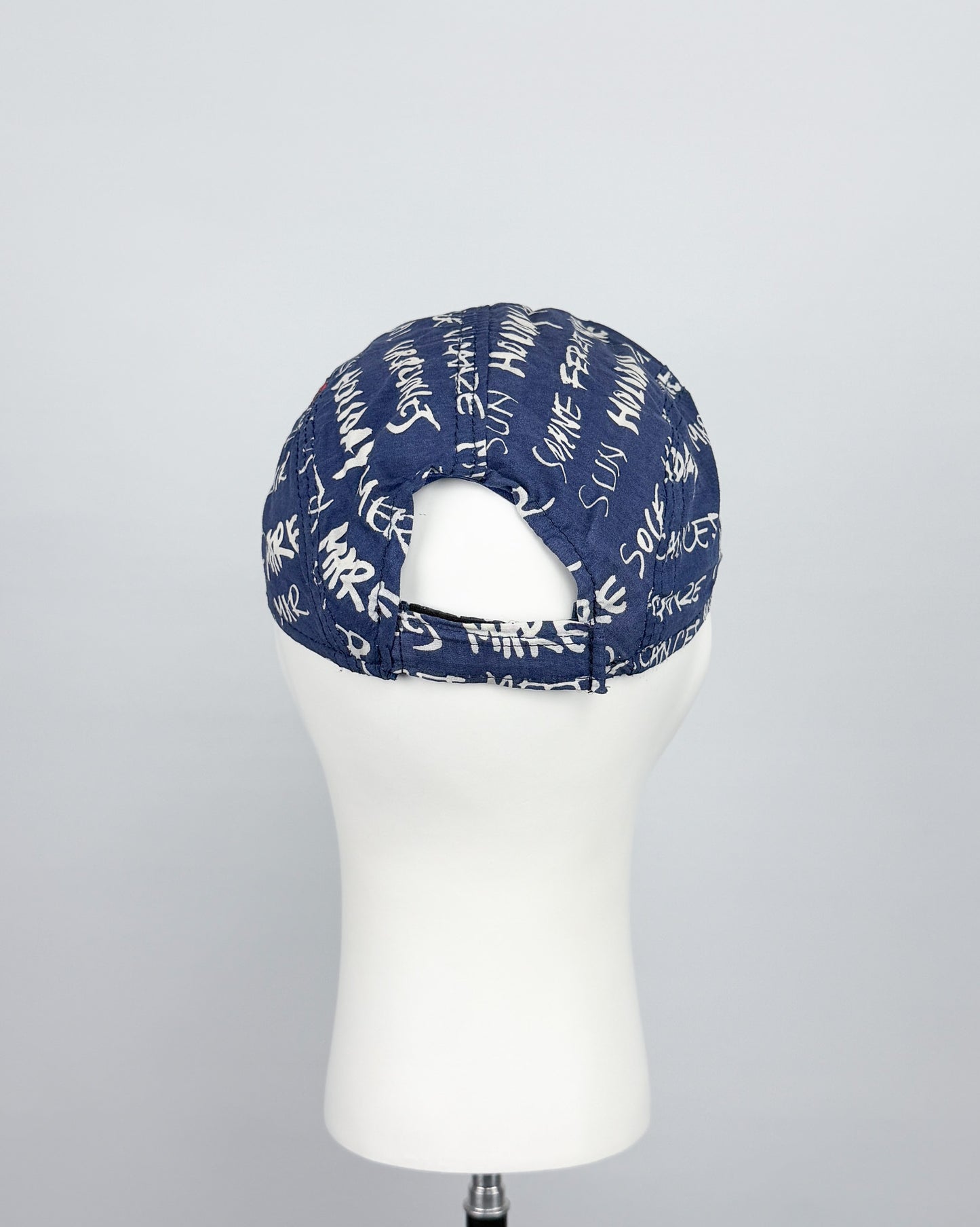 90's Moschino Mare 'Graffiti' 5 Panel Cap - Navy/White/Red