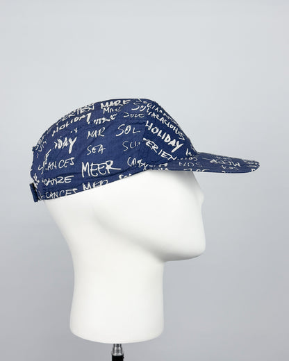90's Moschino Mare 'Graffiti' 5 Panel Cap - Navy/White/Red