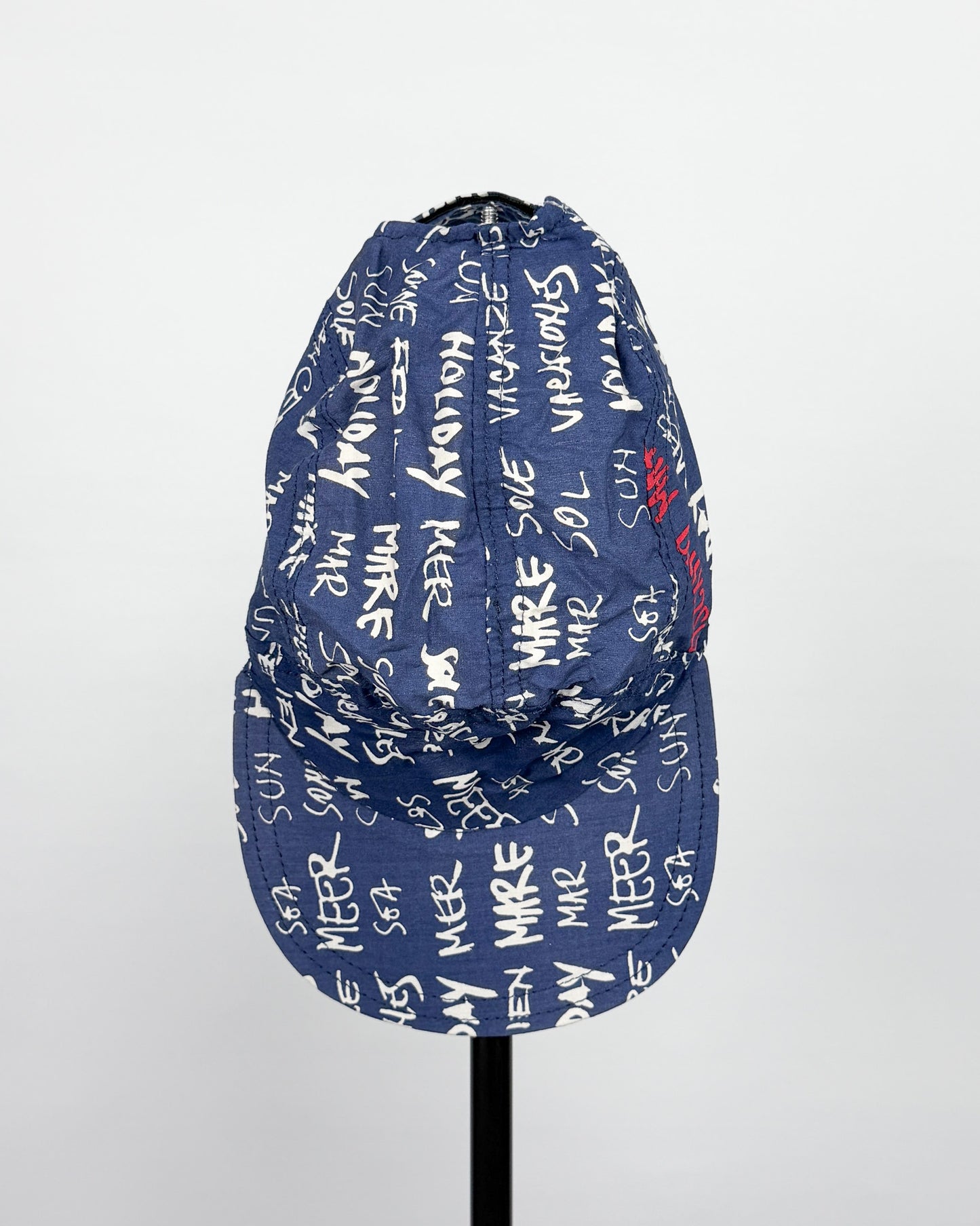 90's Moschino Mare 'Graffiti' 5 Panel Cap - Navy/White/Red