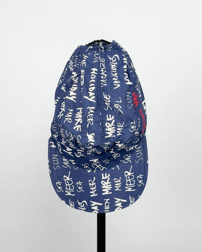 90's Moschino Mare 'Graffiti' 5 Panel Cap - Navy/White/Red