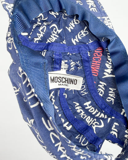 90's Moschino Mare 'Graffiti' 5 Panel Cap - Navy/White/Red
