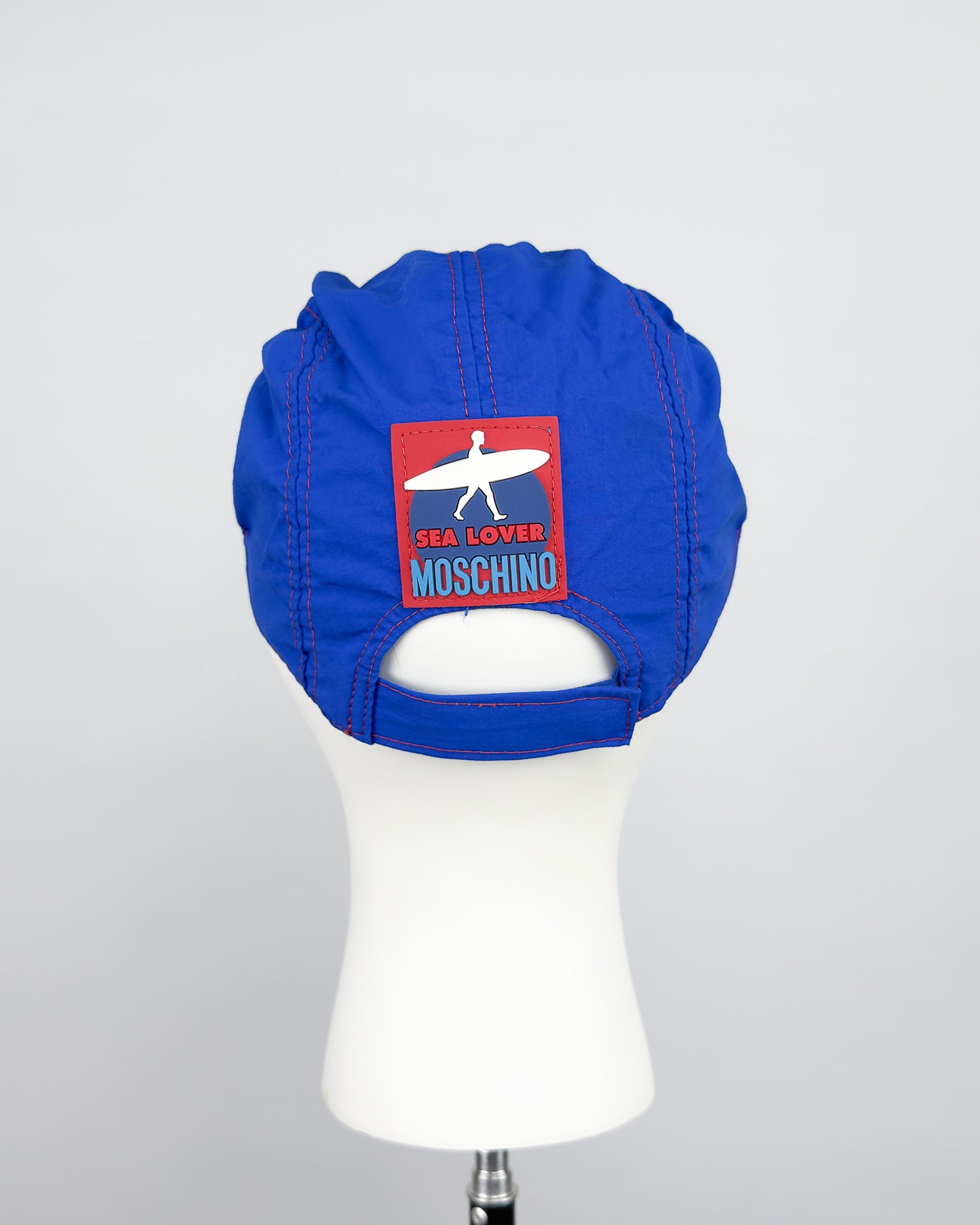 90's Moschino Mare 'Sea Lover' 5 Panel Cap - Royal Blue/Red
