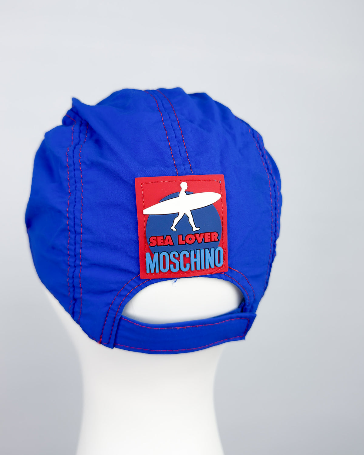 90's Moschino Mare 'Sea Lover' 5 Panel Cap - Royal Blue/Red