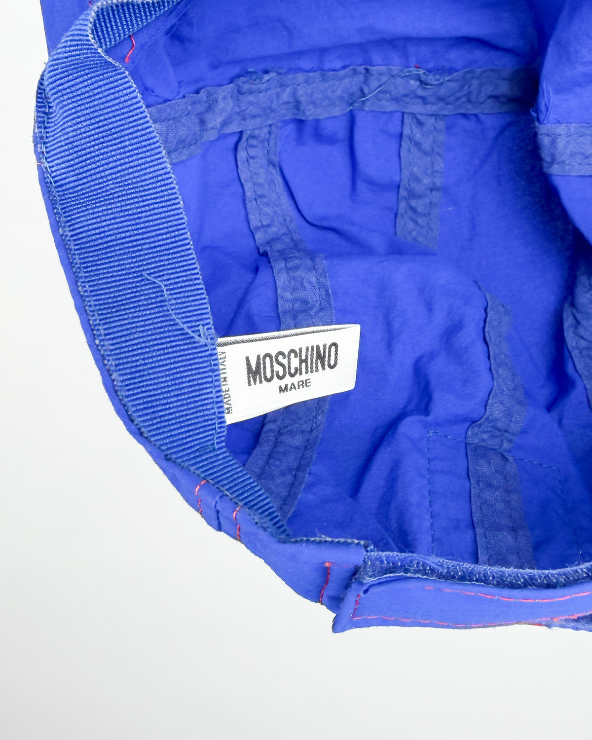 90's Moschino Mare 'Sea Lover' 5 Panel Cap - Royal Blue/Red