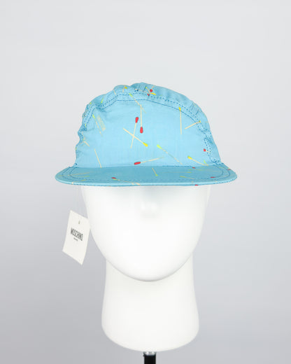 90's Moschino Mare 'Matchsticks' 5 Panel Cap - Light Blue
